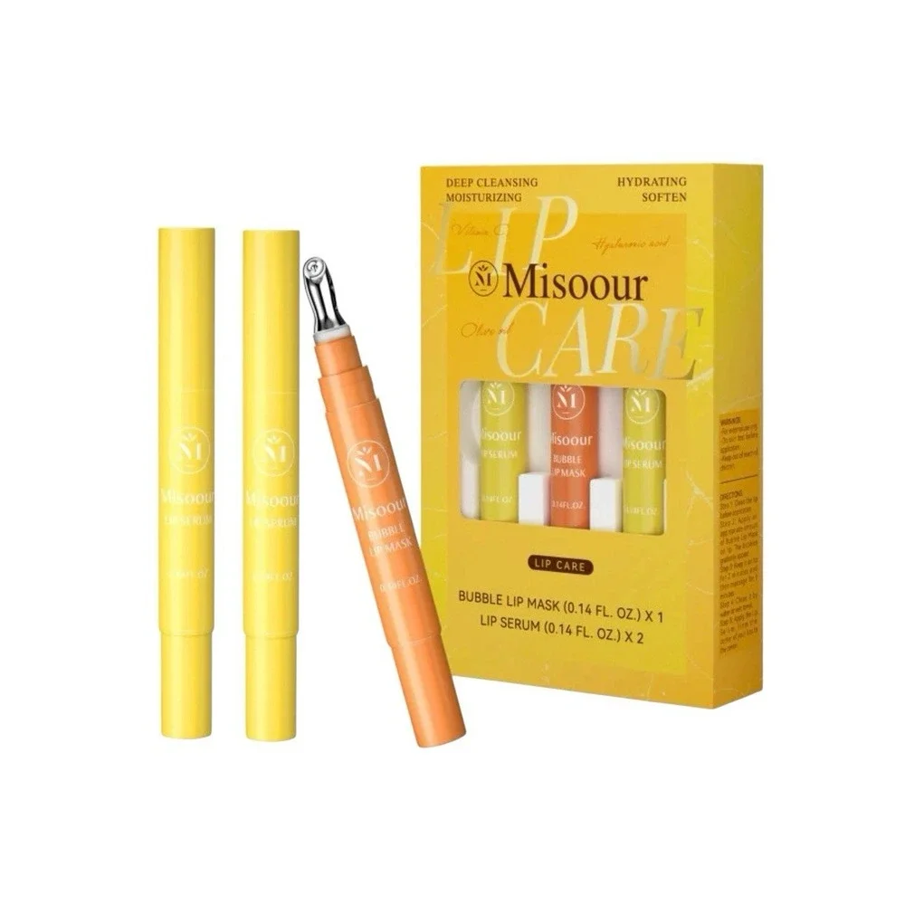 Misoour VC Lip Care Kit: Bubble Lip Mask + 2 Lip Serums 3 Pk 14 Oz Moisturizing